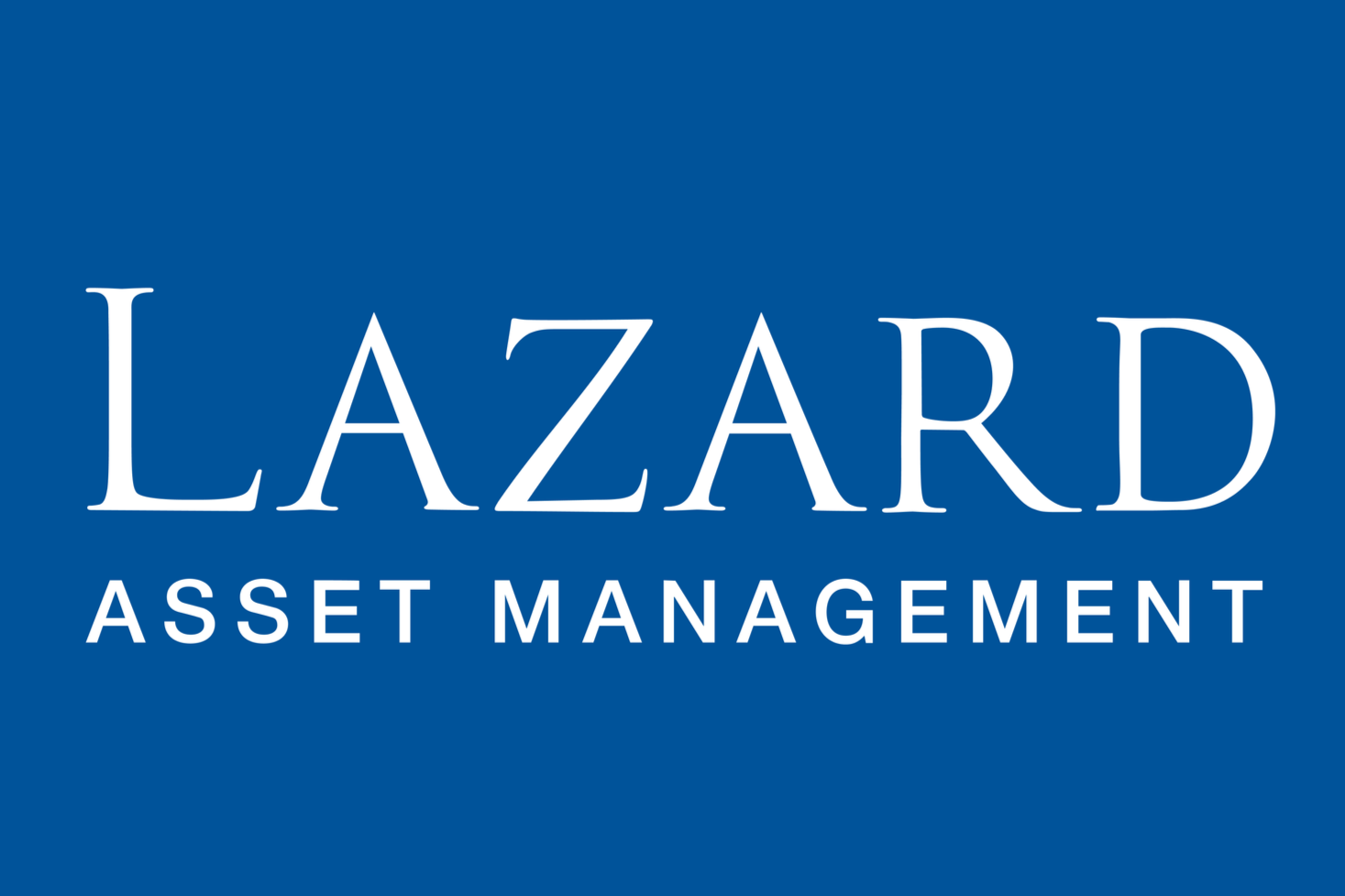 Lazard Asset Management logo on a blue background